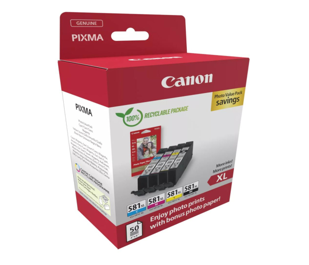 Canon Zestaw 4 tuszów CLI-581XL CMYK + papier 50 szt - 1226669 - zdjęcie 2
